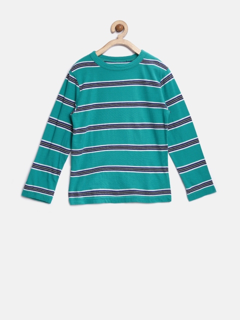

The Childrens Place Boys Green Striped T-shirt