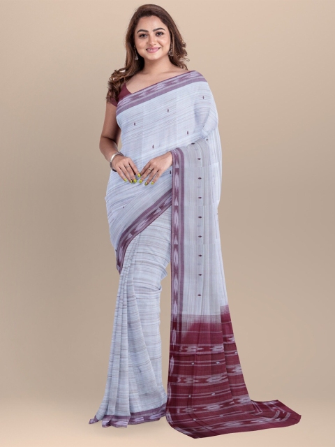 

APCO Lavender & Maroon Woven Design Pure Cotton Saree