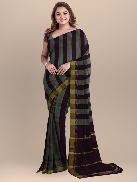 

APCO Green & Maroon Woven Design Zari Pure Cotton Saree