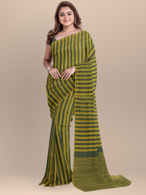 

APCO Green & Blue Striped Pure Cotton Saree