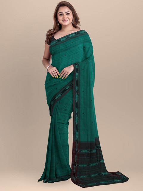 

APCO Green & Black Woven Design Pure Cotton Saree