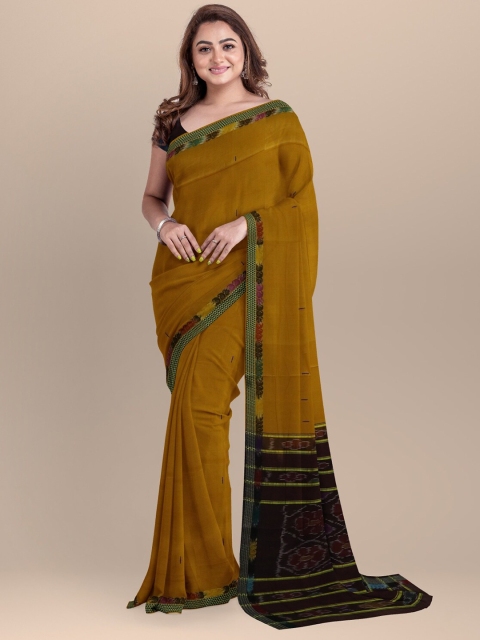 

APCO Brown & Coffee Brown Woven Design Zari Pure Cotton Saree