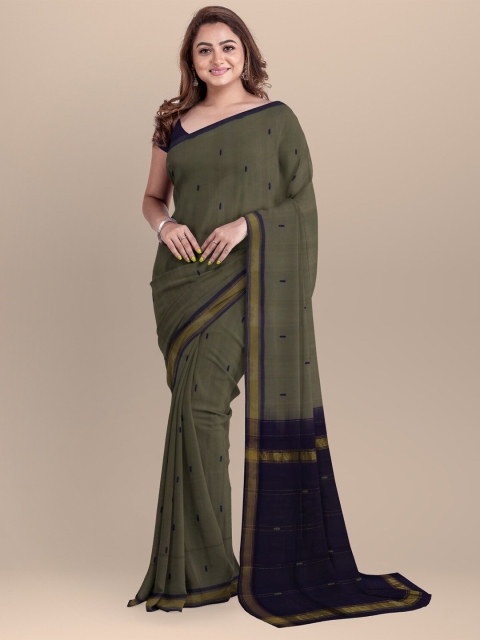 

APCO Grey & Purple Woven Design Zari Pure Cotton Saree