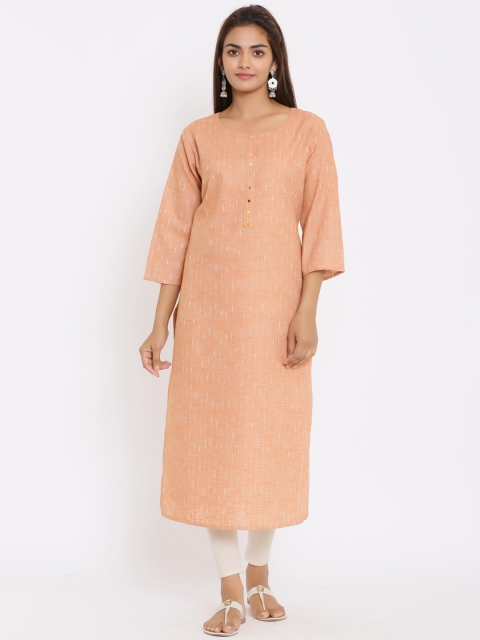 

ZOLA Women Rust Orange Mirror Work Kurta