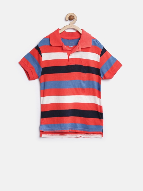 

The Childrens Place Boys Orange Striped Polo T-shirt