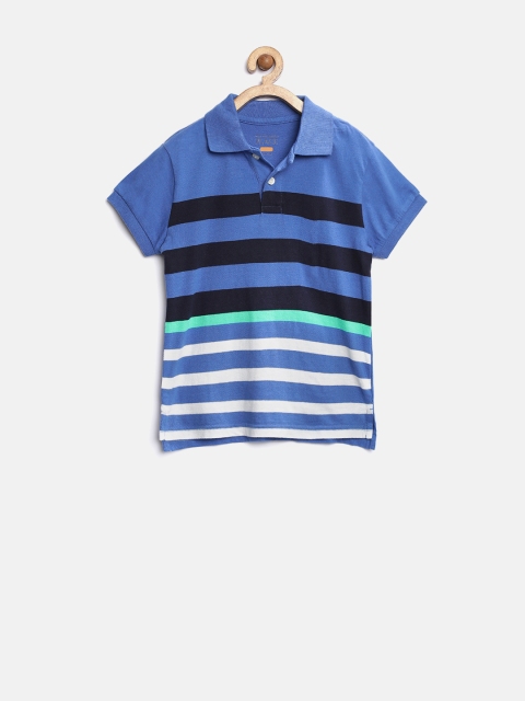 

The Childrens Place Boys Blue Striped Polo T-shirt