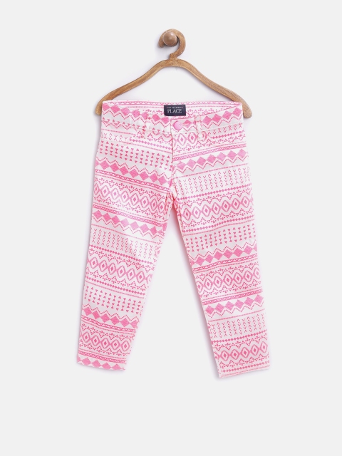 

The Childrens Place Girls Pink Aztec Print Jeggings