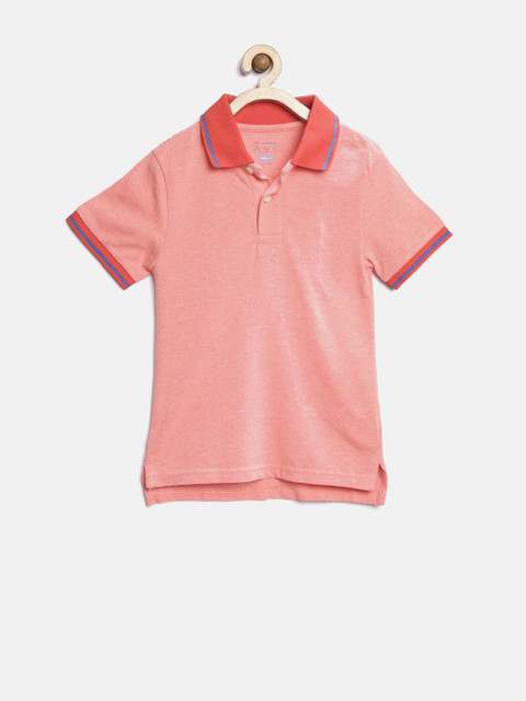 

The Childrens Place Boys Peach-Coloured Polo T-shirt