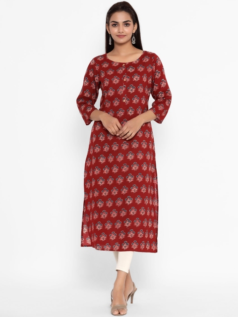 

ZOLA Women Maroon & Pink Floral Printed Kurta