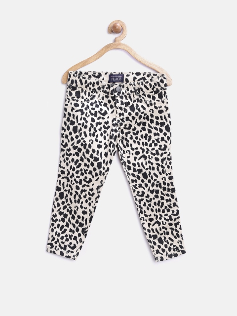 

The Childrens Place Girls Beige Animal Print Jeggings