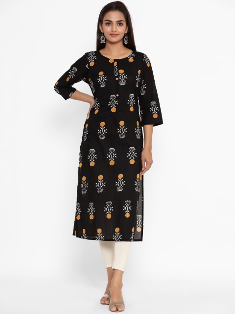 

ZOLA Women Black & White Ethnic Motifs Printed Kurta