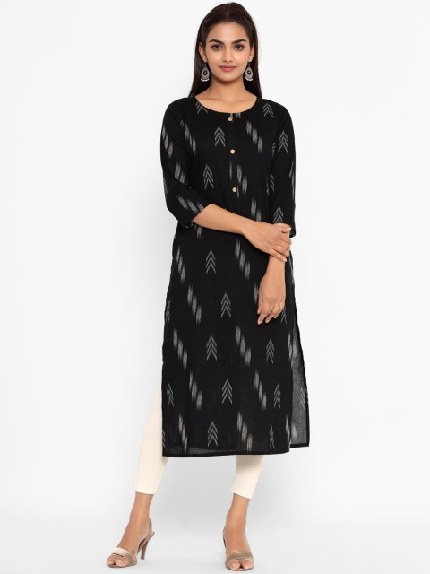 

ZOLA Women Black & White Geometric Printed Kurta
