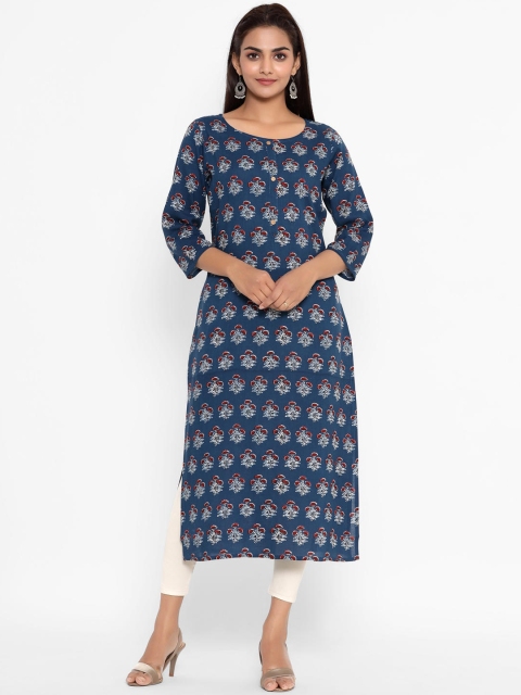 

ZOLA Women Blue & Maroon Floral Printed Kurta
