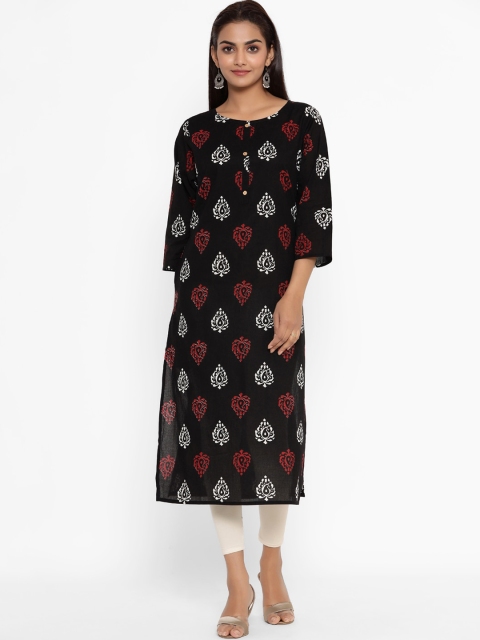 

ZOLA Women Black & White Ethnic Motifs Printed Kurta