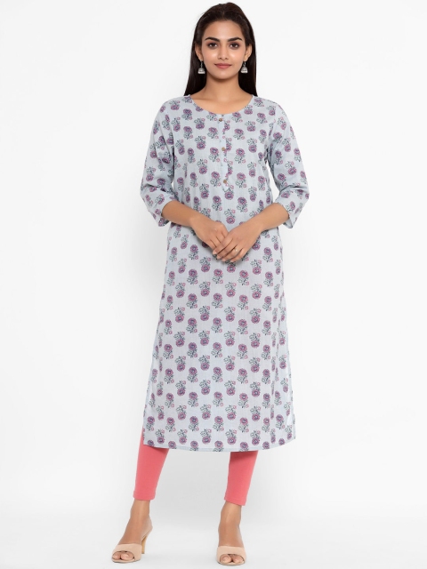 

ZOLA Women Blue & Pink Floral Printed Kurta