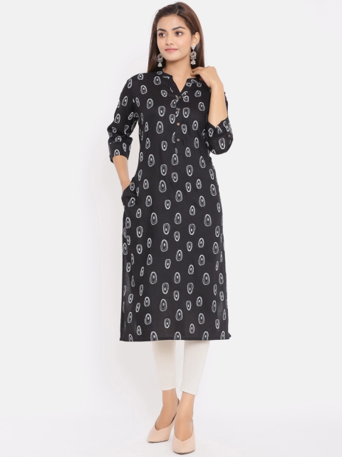 

ZOLA Women Black & White Printed Kurta