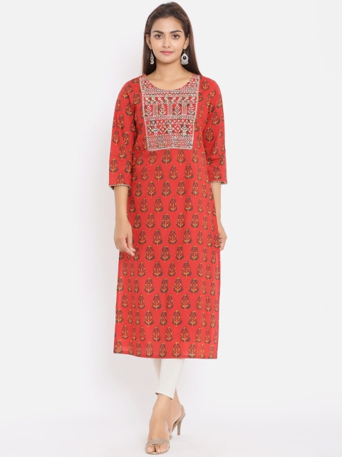 

ZOLA Women Red Ethnic Motifs Printed Kurta