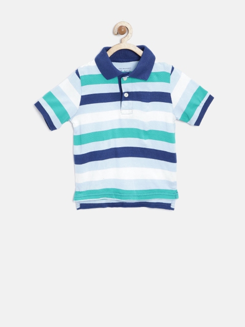 

The Childrens Place Boys Blue Striped Polo T-shirt