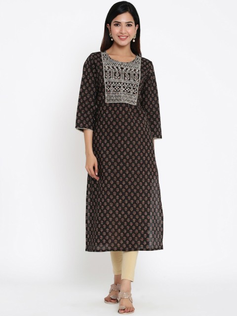 

ZOLA Women Black Printed Kurta