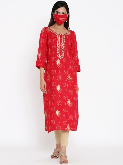 

ZOLA Women Red Printed Kurta