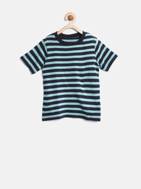 

The Childrens Place Boys Sea Green Striped Round Neck T-shirt