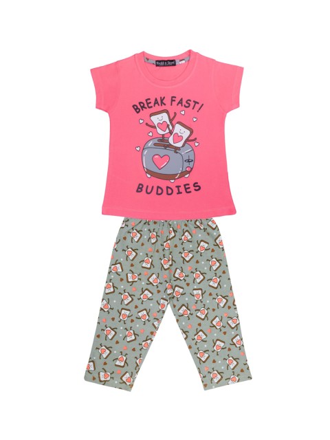 

Todd N Teen Girls Pink & Grey Cotton Loungewear Set
