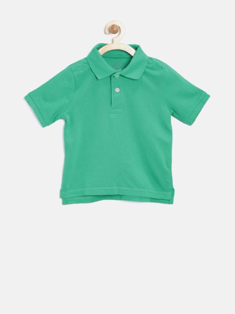 

The Childrens Place Boys Green Solid Polo T-shirt
