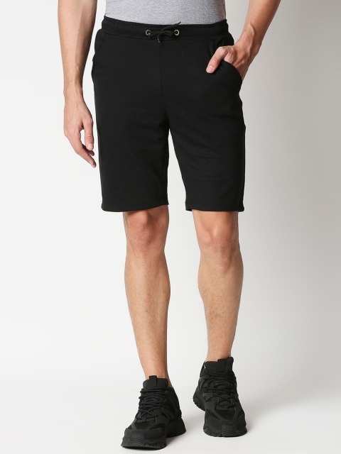 

Bewakoof Men Black Mid-Rise Sports Shorts