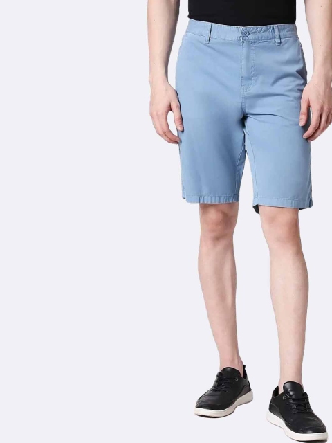 

Bewakoof Men Blue Mid-Rise Chino Shorts