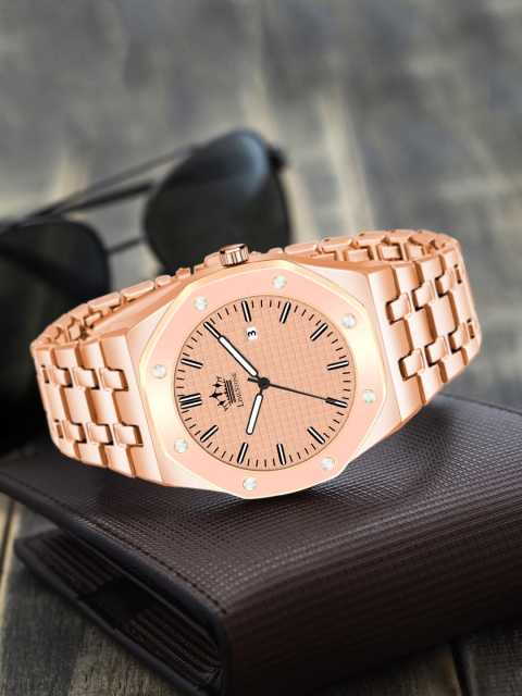 

LIMESTONE Men Rose Gold Brass Dial & Rose Gold-Plated Straps Analogue Watch LS2993