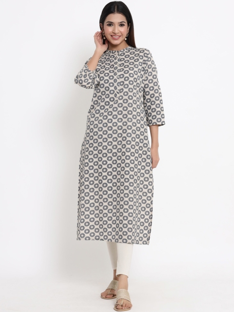 

ZOLA Women Blue & Beige Geometric Printed Kurta