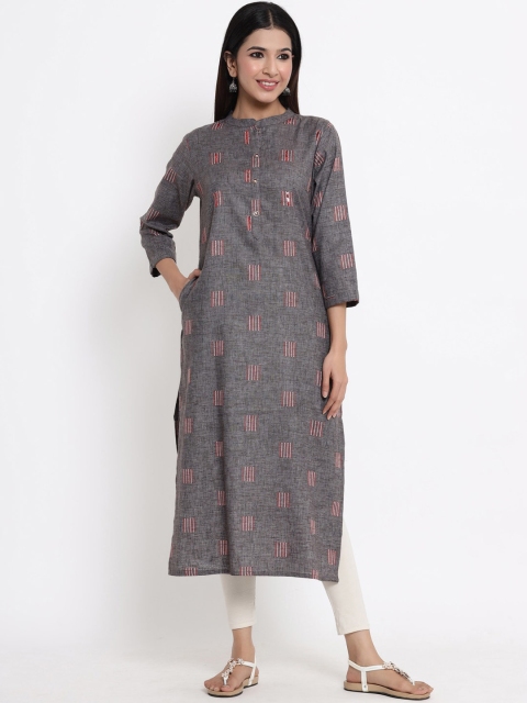 

ZOLA Women Grey Woven Design Kurta
