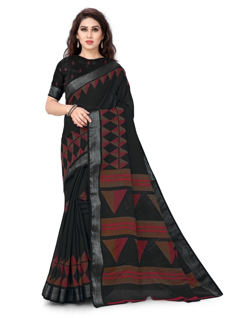 

KALINI Black & Red Zari Designer Saree