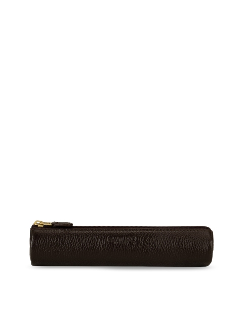 

Da Milano Unisex Coffee Brown Leather Travel Pouch