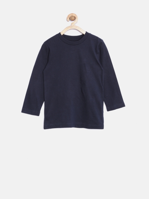

The Childrens Place Boys Navy Solid Round Neck T-shirt, Navy blue