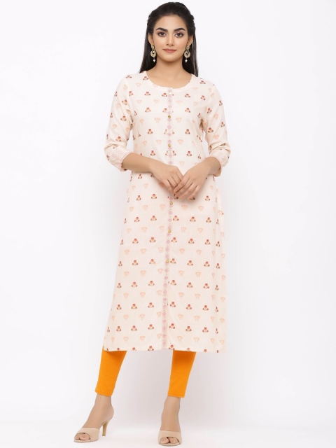 

ZOLA Women Cream-Coloured Ethnic Motifs Printed Kurta