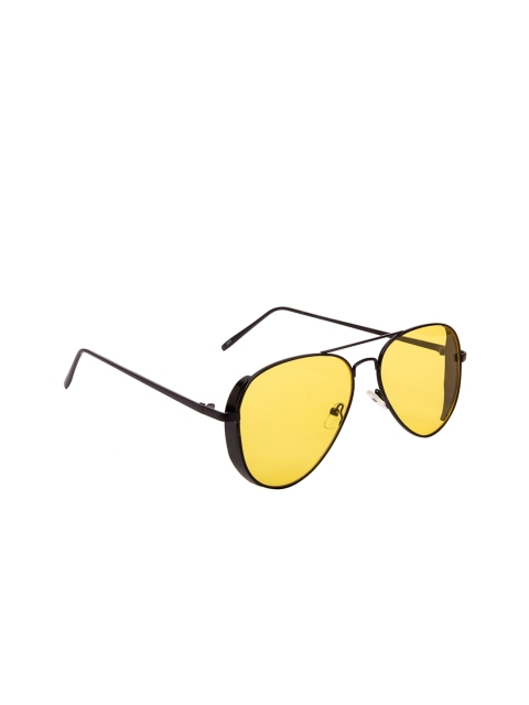 

AISLIN Unisex Yellow Lens & Black UV Protected Aviator Sunglasses