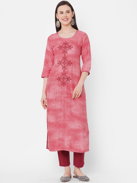 

ZOLA Women Pink Embroidered Kurta