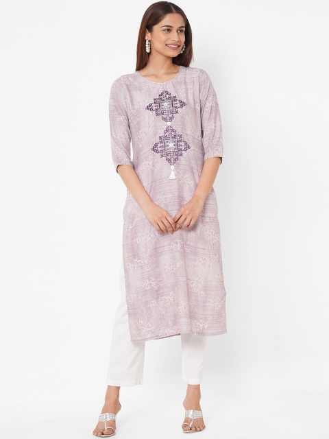 

ZOLA Women Purple Ethnic Motifs Embroidered Kurta