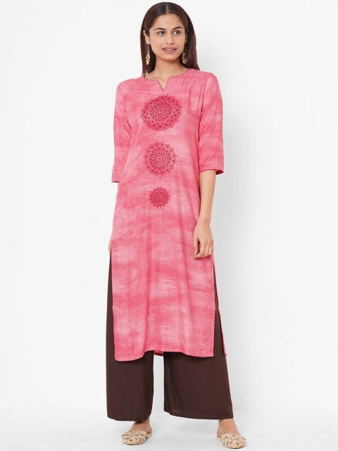 

ZOLA Women Pink Ethnic Motifs Embroidered Kurta
