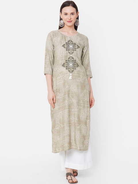 

ZOLA Women Beige Ethnic Motifs Embroidered Kurta