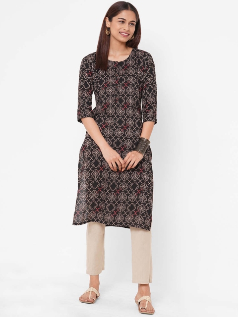 

ZOLA Women Black Ethnic Motifs Printed Kurta