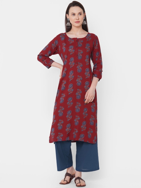 

ZOLA Women Maroon Ethnic Motifs Printed Kurta