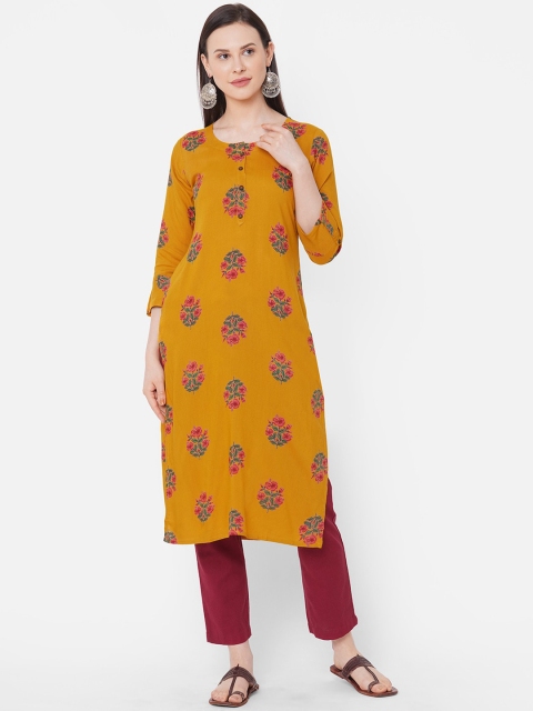 

ZOLA Women Mustard Yellow Ethnic Motifs Printed Kurta