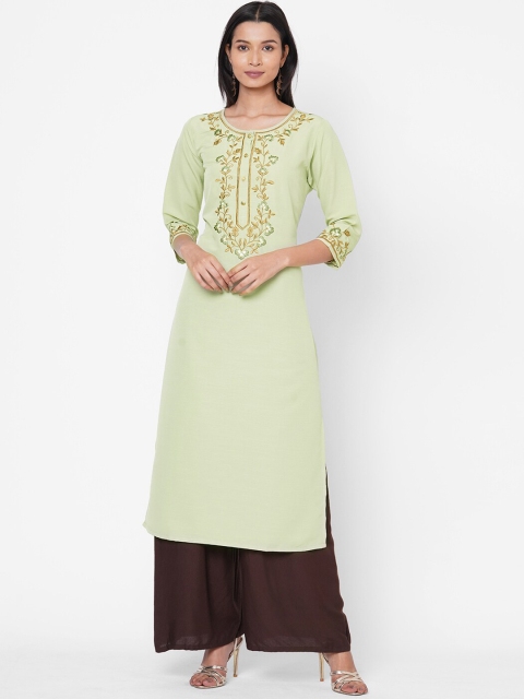 

ZOLA Women Green Ethnic Motifs Yoke Design Kurta