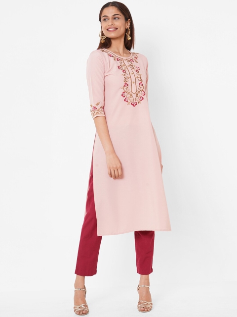 

ZOLA Women Pink Ethnic Motifs Yoke Design Kurta