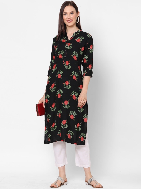 

ZOLA Women Black Floral Printed Kurta