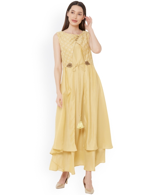 

ZOLA Women Yellow Ethnic Motifs Embellished Layered Kurta