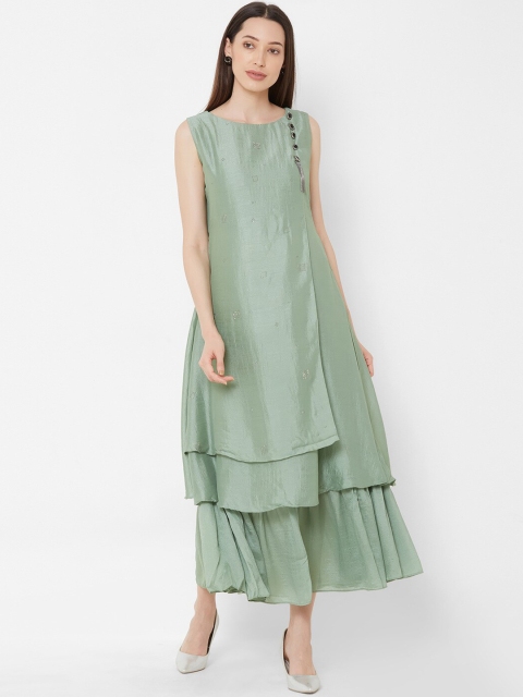

ZOLA Women Green Asymmetric Kurta
