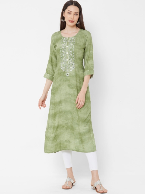 

ZOLA Women Green Embroidered Yoke Design Kurta
